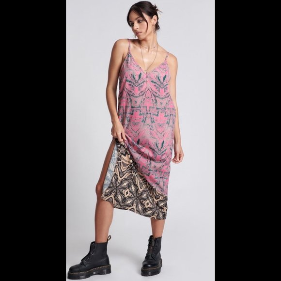 ONE TEASPOON Kaleidoscope Long Slip Dress PINK Size Medium - Picture 1 of 3